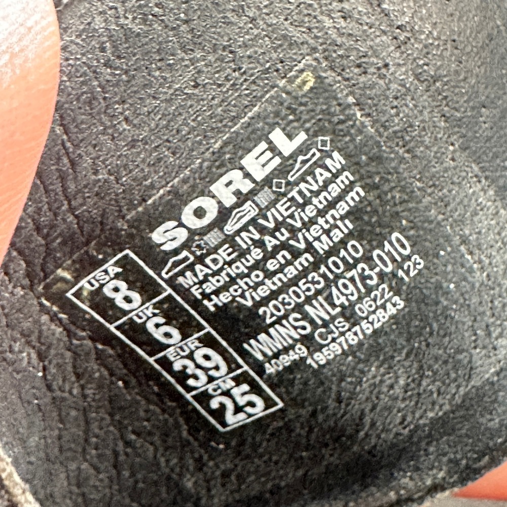 SOREL Viibe Women's Black Platform Slide Sandals Comfort Slip‎ On Shoes Size 8 - Picture 8 of 8